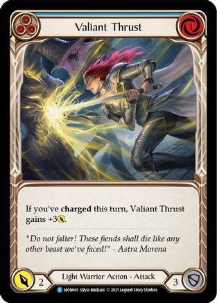 Valiant Thrust (Blue) (MON041) (1st Edition) - Monarch