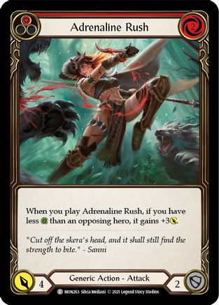 Adrenaline Rush (Red) (MON263) (1st Edition) Rainbow Foil - Monarch