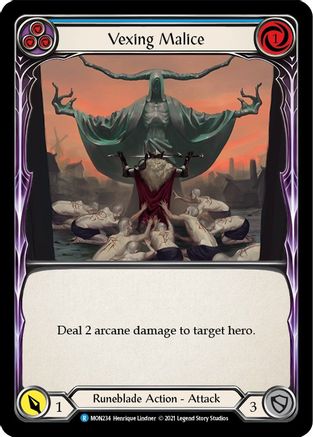Vexing Malice (Blue) (MON234) (1st Edition) Rainbow Foil - Monarch