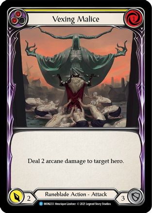 Vexing Malice (Yellow) (MON233) (1st Edition) Rainbow Foil - Monarch