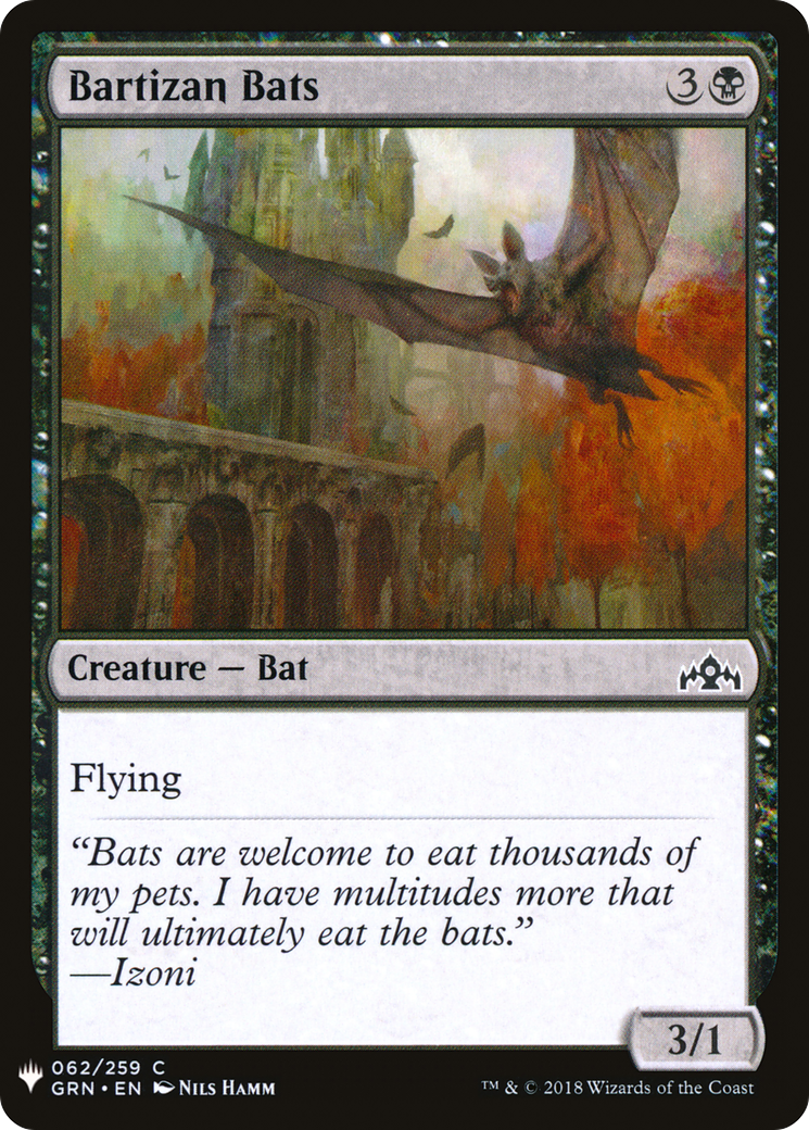Bartizan Bats (GRN-62) - The List