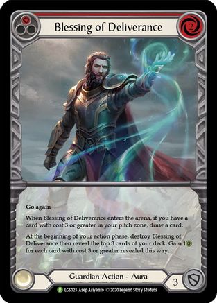 Blessing of Deliverance (Red) (LGS023) Rainbow Foil - FaB Promos