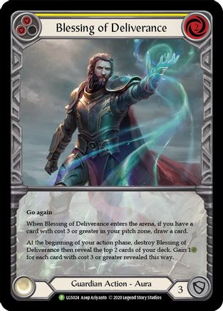 Blessing of Deliverance (Yellow) (LGS024) Rainbow Foil - FaB Promos