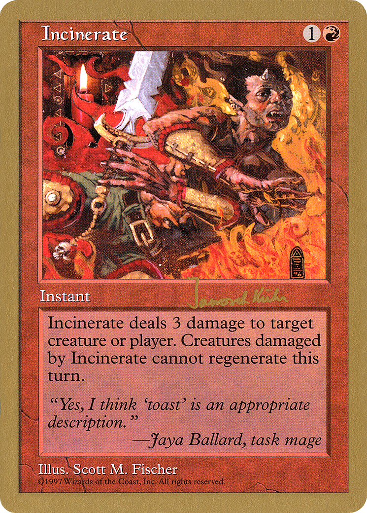 Incinerate - 1997 Janosch Kuhn (5ED) (Retro) - World Championship Decks 1997
