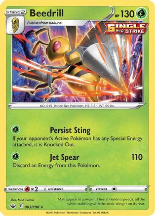 Beedrill (3) Reverse Holofoil - Chilling Reign