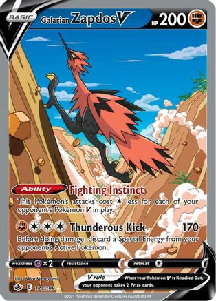 Galarian Zapdos V (Alternate Full Art) (174) Holofoil - Chilling Reign