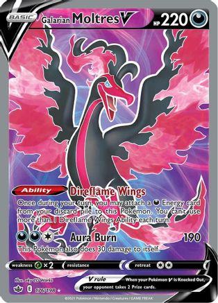 Galarian Moltres V (Full Art) (176) Holofoil - Chilling Reign