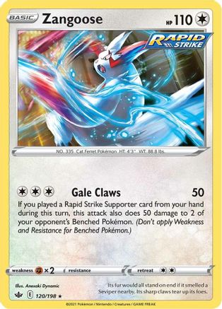 Zangoose (120) Reverse Holofoil - Chilling Reign