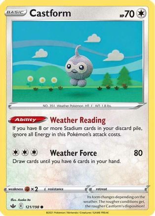 Castform (121) Reverse Holofoil - Chilling Reign