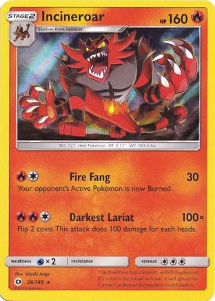 Incineroar - 26/149 (Water Web Holo) (26) Holofoil - Miscellaneous Cards & Products