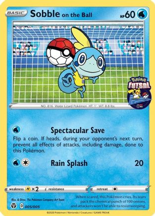 Sobble on the Ball - 005/005 (Pokemon Futsal) (5) - Miscellaneous Cards & Products