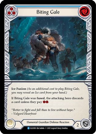 Biting Gale (Blue) (ELE009) (1st Edition) Rainbow Foil - Tales of Aria