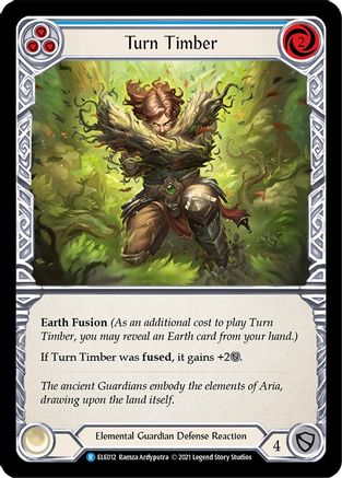 Turn Timber (Blue) (ELE012) (1st Edition) Rainbow Foil - Tales of Aria