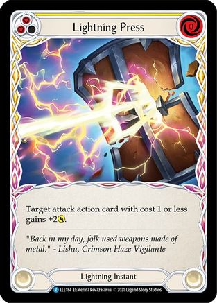Lightning Press (Yellow) (ELE184) (1st Edition) Rainbow Foil - Tales of Aria