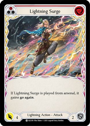 Lightning Surge (Red) (ELE189) (1st Edition) Rainbow Foil - Tales of Aria