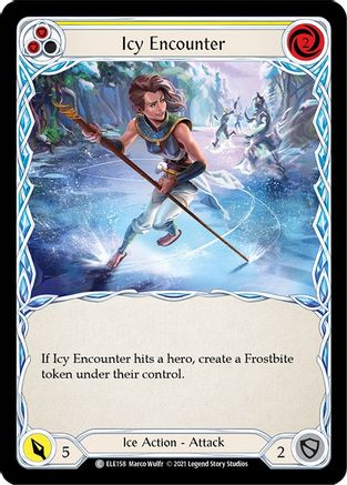 Icy Encounter (Yellow) (ELE158) (1st Edition) Rainbow Foil - Tales of Aria