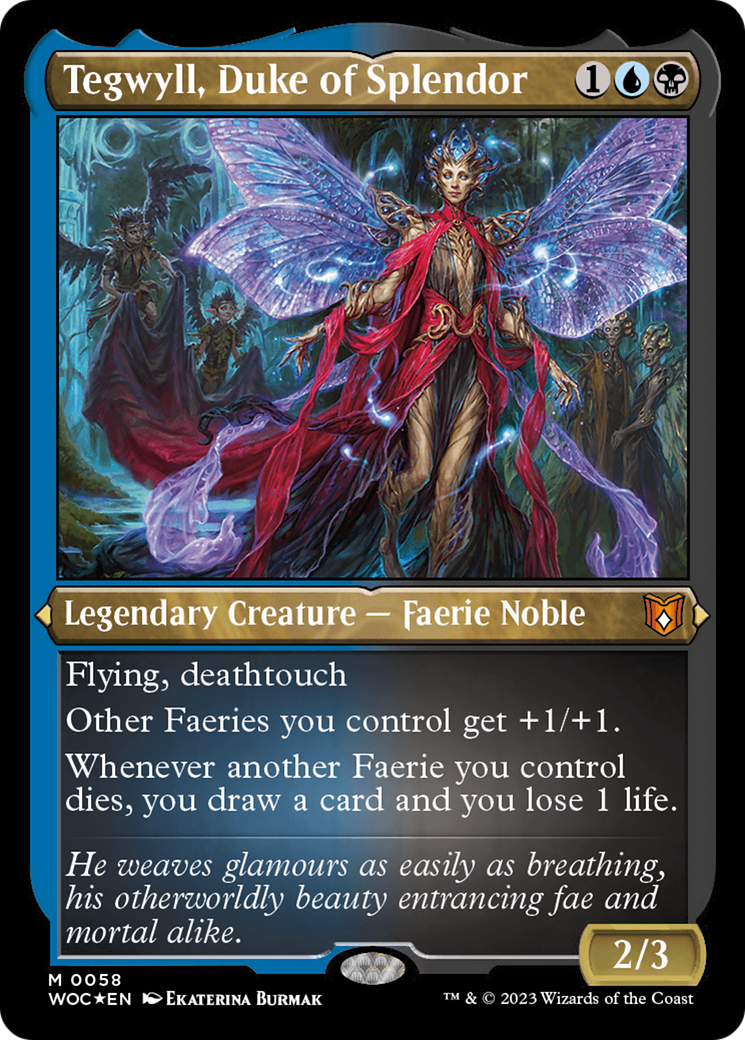 Tegwyll, Duke of Splendor (Display Commander) – Thick Stock (058) Foil - Wilds of Eldraine Commander