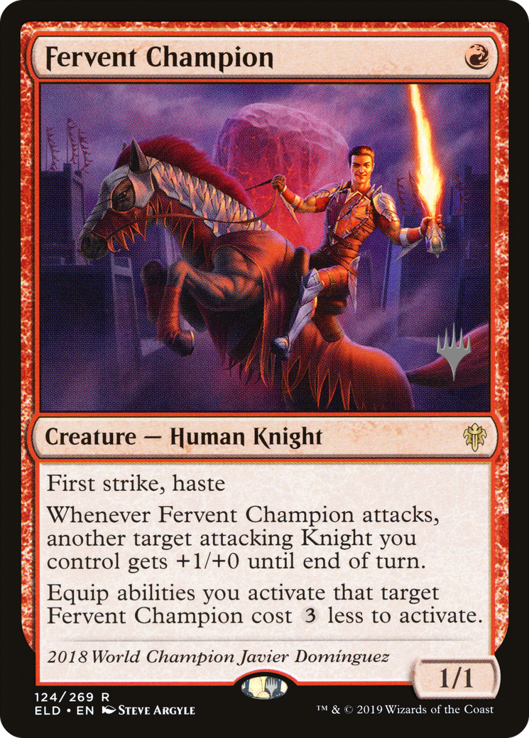 Fervent Champion (124p) Foil - Throne of Eldraine Promos