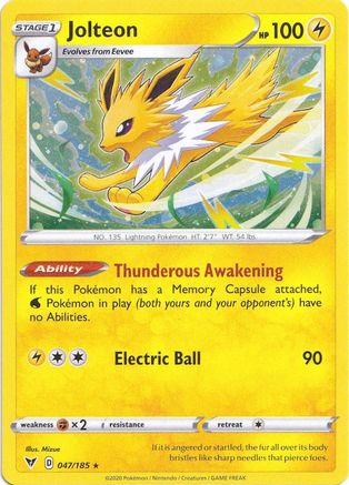 Jolteon - 047/185 (Cosmos Holo) (47) Holofoil - Miscellaneous Cards & Products