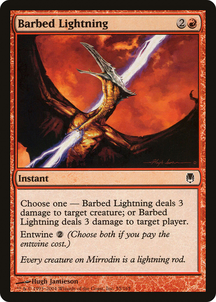 Barbed Lightning (055) Foil - Darksteel
