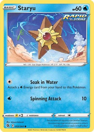 Staryu (52) Reverse Holofoil - Fusion Strike