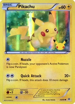Pikachu - 26/83 (20th Anniversary) (26) Holofoil - Miscellaneous Cards & Products