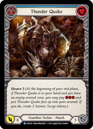 Thunder Quake (Blue) (EVR026) 1st Edition Rainbow Foil - Everfest
