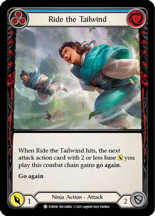 Ride the Tailwind (Blue) (EVR046) (1st Edition) Rainbow Foil - Everfest