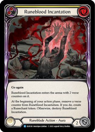 Runeblood Incantation (Yellow) (EVR108) (1st Edition) Rainbow Foil - Everfest