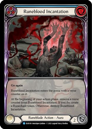 Runeblood Incantation (Blue) (Extended Art) (EVR109) (1st Edition) Rainbow Foil - Everfest