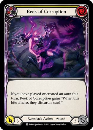 Reek of Corruption (Yellow) (EVR114) (1st Edition) Rainbow Foil - Everfest