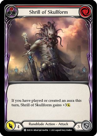Shrill of Skullform (Red) (EVR116) (1st Edition) Rainbow Foil - Everfest