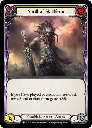 Shrill of Skullform (Yellow) (EVR117) (1st Edition) Rainbow Foil - Everfest