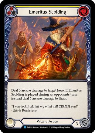 Emeritus Scolding (Yellow) (EVR126) (1st Edition) - Everfest
