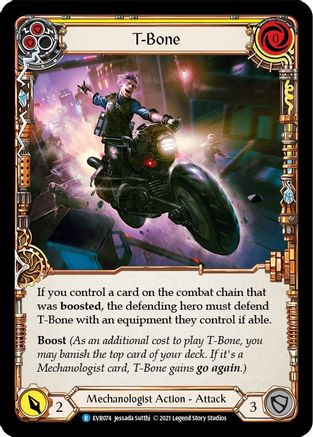 T-Bone (Yellow) (EVR074) 1st Edition Rainbow Foil - Everfest