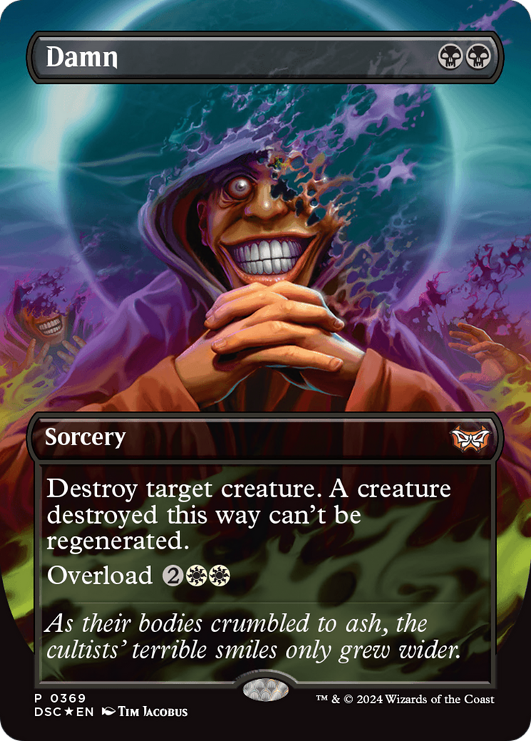 Damn (Borderless) (369) Foil - Duskmourn: House of Horror Commander