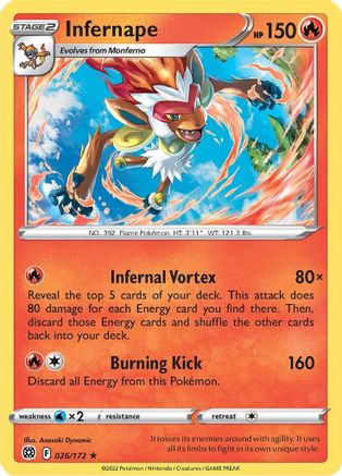 Infernape (26) Reverse Holofoil - Brilliant Stars