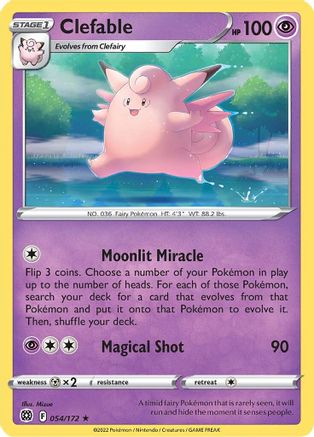 Clefable (54) Reverse Holofoil - Brilliant Stars