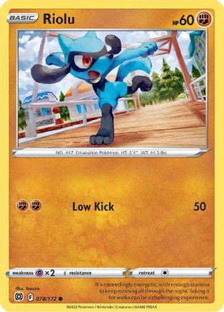 Riolu (78) Reverse Holofoil - Brilliant Stars