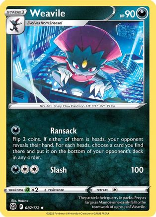 Weavile (87) Reverse Holofoil - Brilliant Stars