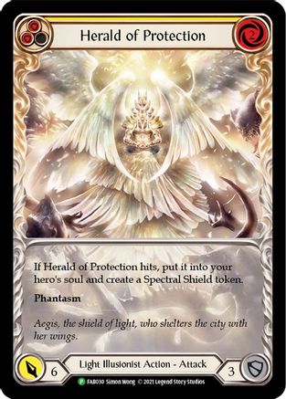 Herald of Protection (Yellow) (FAB030) Rainbow Foil - FaB Promos