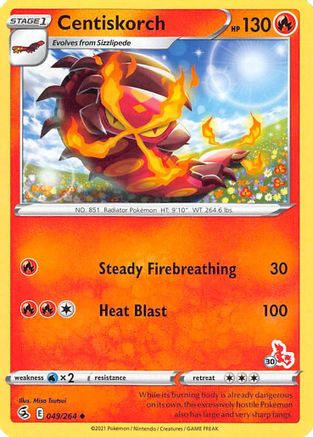Centiskorch - 049/264 (#30 Cinderace Stamped) (49) - Battle Academy 2022