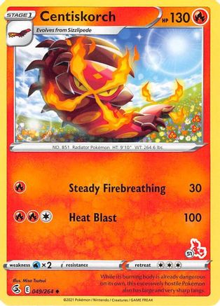 Centiskorch - 049/264 (#51 Cinderace Stamped) (49) - Battle Academy 2022
