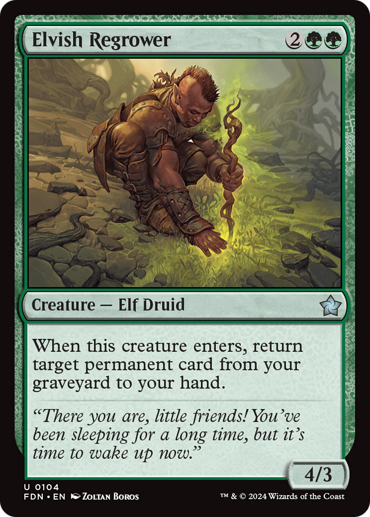 Elvish Regrower (104) Foil - Foundations