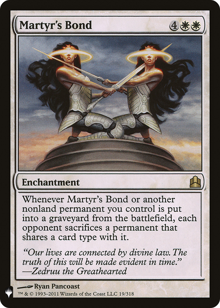 Martyr's Bond (CMD-19) - The List