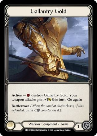 Gallantry Gold (DVR005) Rainbow Foil - Classic Battles: Rhinar vs Dorinthea