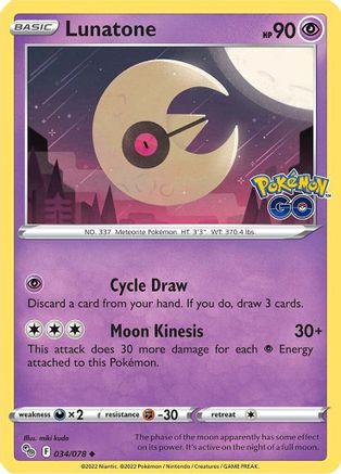 Lunatone (34) Reverse Holofoil - Pokemon GO