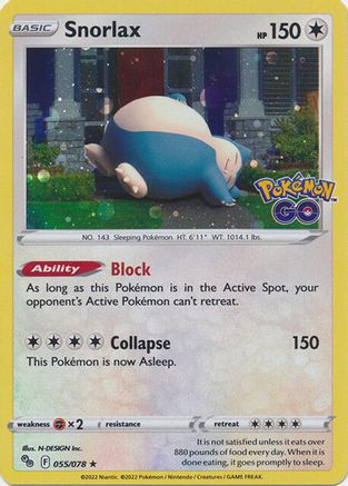 Snorlax - 55/078 (Cosmos Holo) (55) Holofoil - Miscellaneous Cards & Products