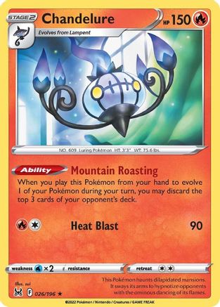 Chandelure (26) Reverse Holofoil - SWSH11 Lost Origin
