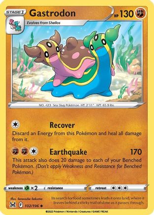 Gastrodon (102) Reverse Holofoil - Lost Origin